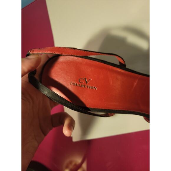 CV Collection Womans Black/Red Stilletto Heels Size 8 - Picture 3 of 13